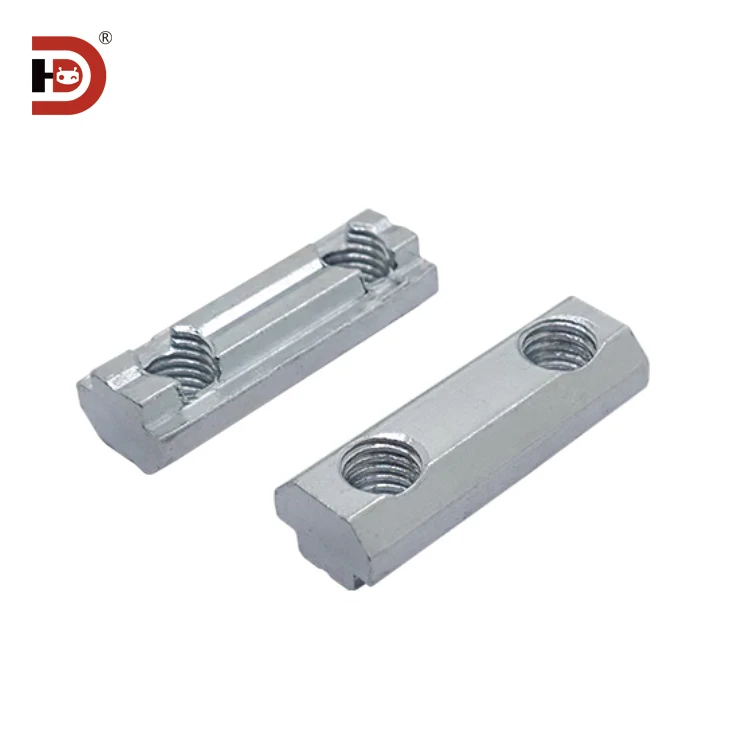 Aluminum Fastening Accessories 30/40 Double Hole 3060/4080 Slider Nut, Rectangular Boat Shaped M6/M8 Carbon Steel Material Nut supplier