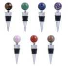 Red Wine Zinc Alloy Gold Tail Natural Semi Precious Stone Gemstone Crystal Ball Red Wine Stopper