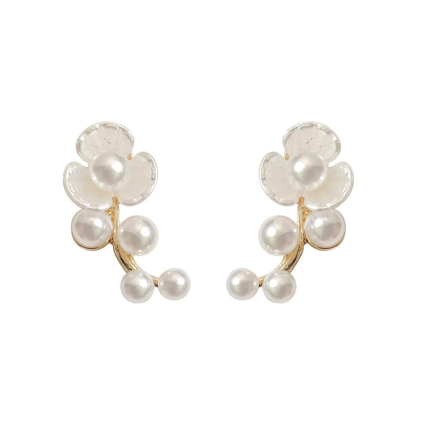 unique pearl  flowers  earrings women 2022 year new trend temperament personality earring sense of luxury earrings