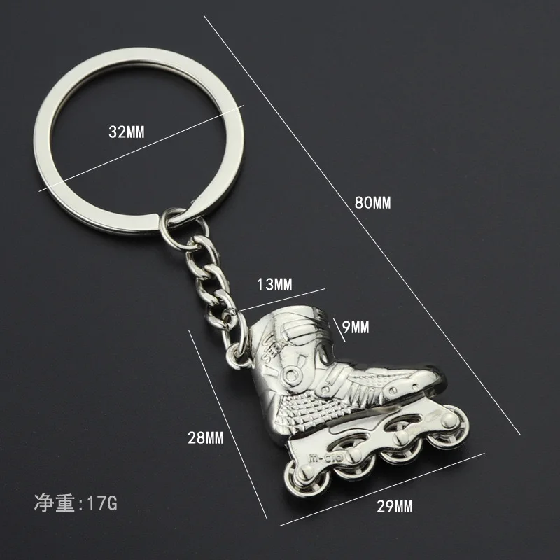 New Simulation Skates Keychain Fingertip Decompression Toy Keyring Exquisite Bag Pendant Skating Lovers Souvenirs Accessories