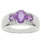 Amethyst 925 Silver 1.6 Cts Amethyst And 0.1 Cts White Zircon 925 Sterling Silver Natural Gemstone Ring