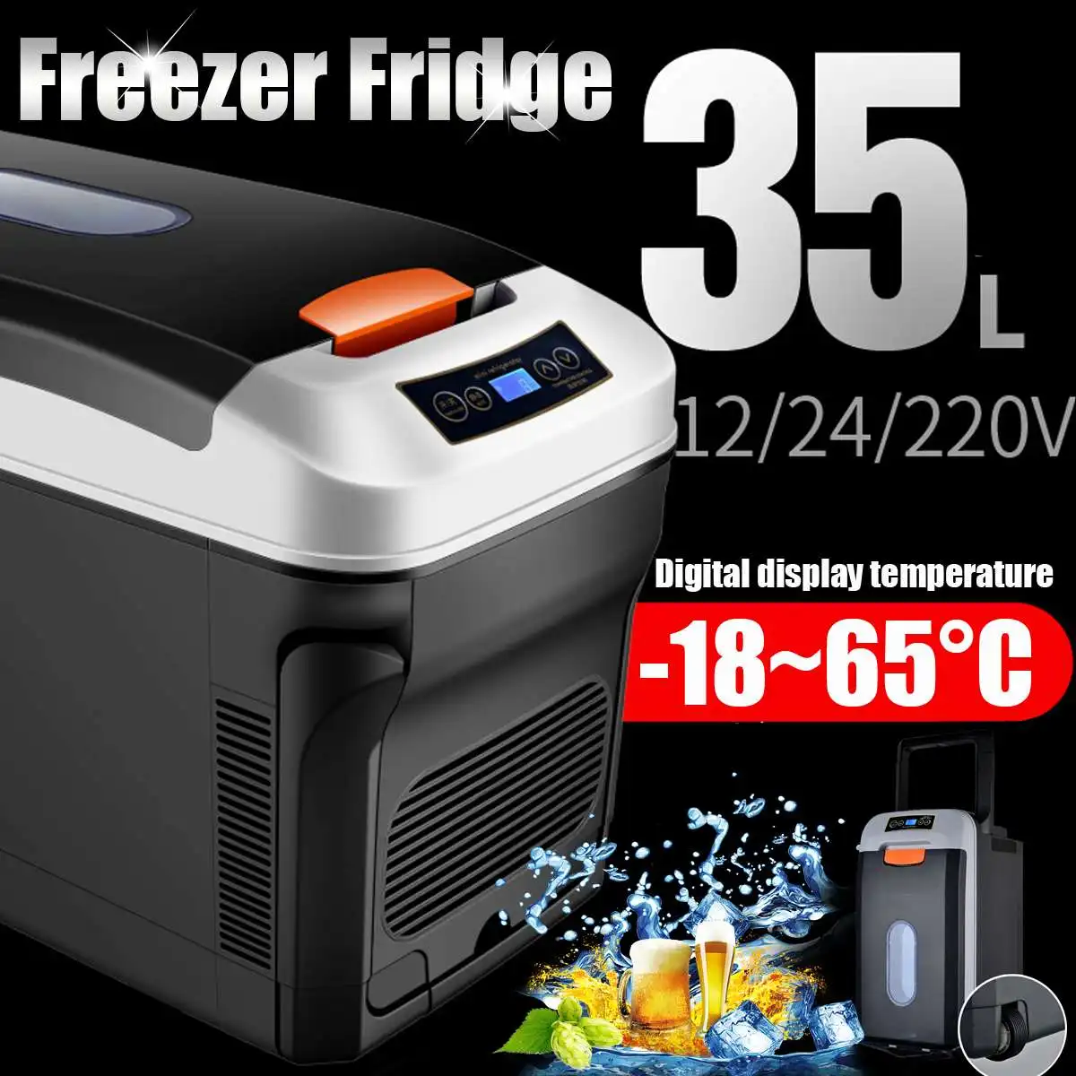 35l Home Small Refrigerator Mini Fridges 12v/24v 220v Portable Food