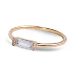 Gold Gold Gold Vermeil Silver Base 18k Gold Plated 2 Mircons Baguett Zc Diamond Ring Custom Jewelry