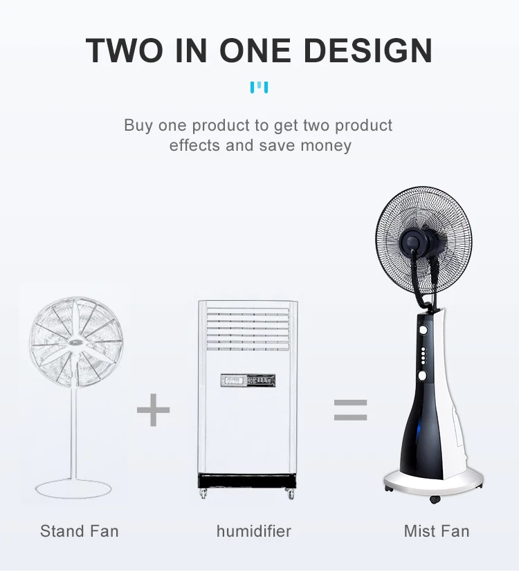 Pedestal Mist Fan, Plastic, Copper - detail 6