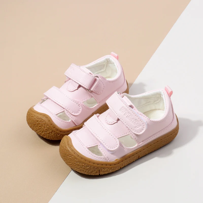Hook&loop Summer Baby Girl Toddler Sandals Anti-Collision Toe Sound Baby Shoes When Walking manufacture