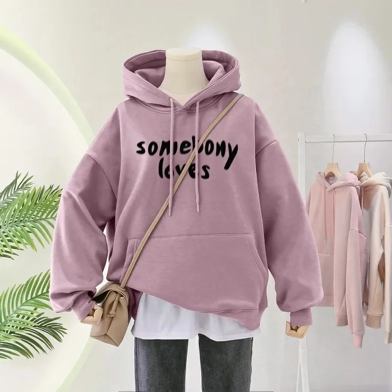 Women'S Hoodies pullover hoodie for women Grey Tapestry Polyester Sweatshirts Pink Color Block Fleece Satin Lined Hoodies Packed