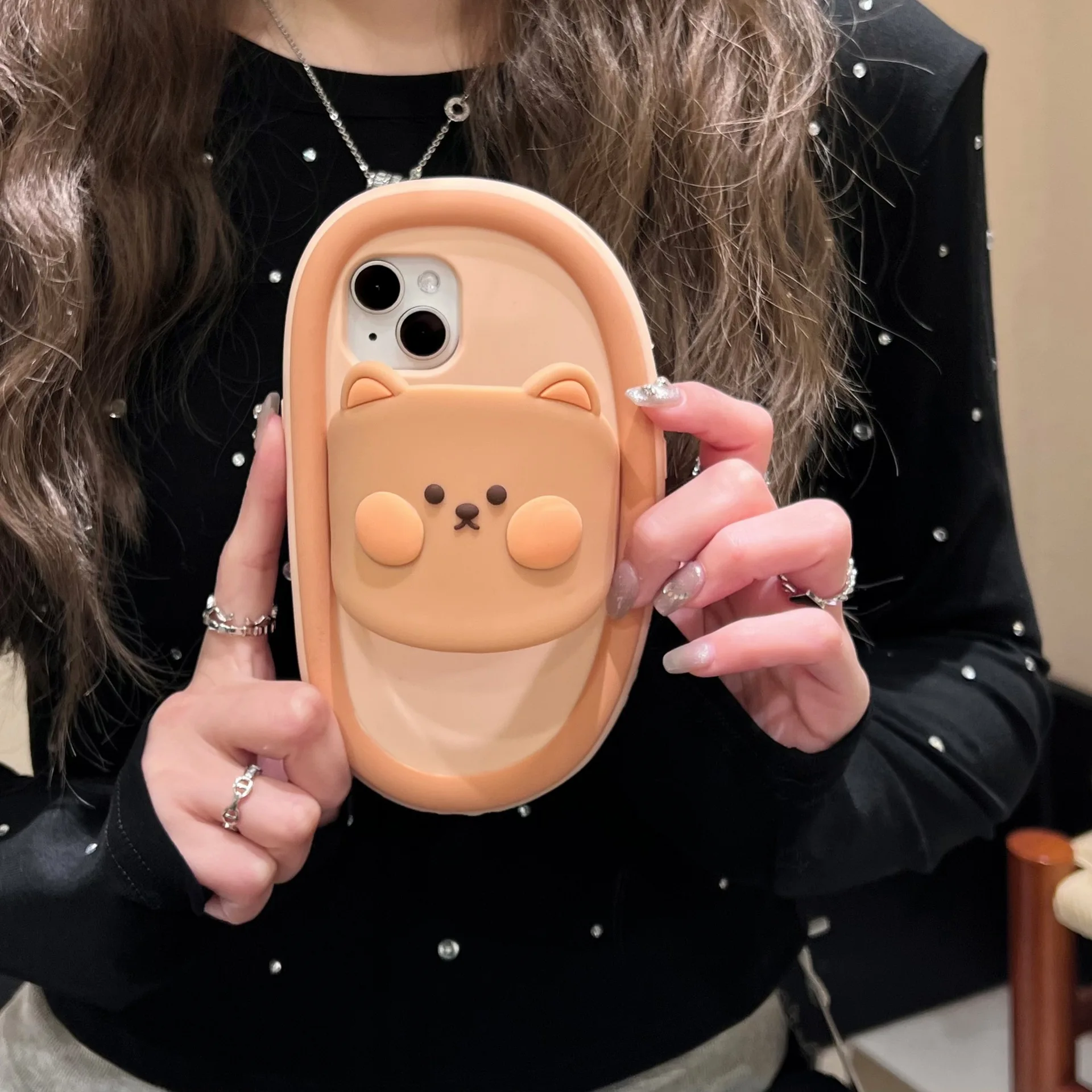 Lovely Cartoon Mobile Cover Slippers Silicone Cute Phone Case for Apple iPhone 15 14 13 12 pro max 11