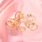 Jewelry Set Factory Direct Selling Popular 10 Pieces Of Retro Jewelry With Rhinestone Alloy Women's Ring Set