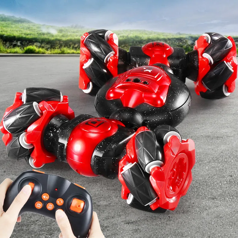 2.4GHZ Rc Stunt Twist Car Watch Gesture Sensing Remote Control Twisting Vehicle Double Sided Toy Car with Music Lights