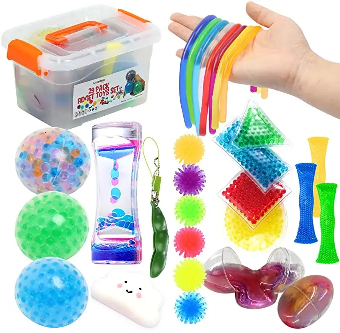21 pack Sets Sensory Toys Kids Adults Bundle Stress Relief Hand Anti Anxiety Toy 