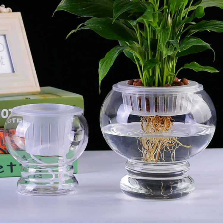 AAA343 water planting Home Desk Green Lantern Flower Pot Ball Jar Plant Pots Round Hydroponic Clear Vase  Decor Glass Flowerpots