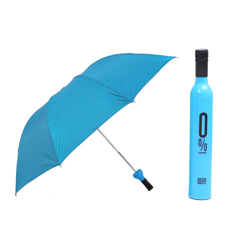 Hot Sale Waterproof Folding Wholesale Wine Bottle Promotion Colorful Windproof Custom Printed Umbrella
