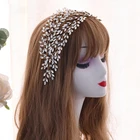 Fashion Bride Headband Crystal Leaf Hair Band Bridal Crown Tiaras Hair Accessories Wedding Accessories