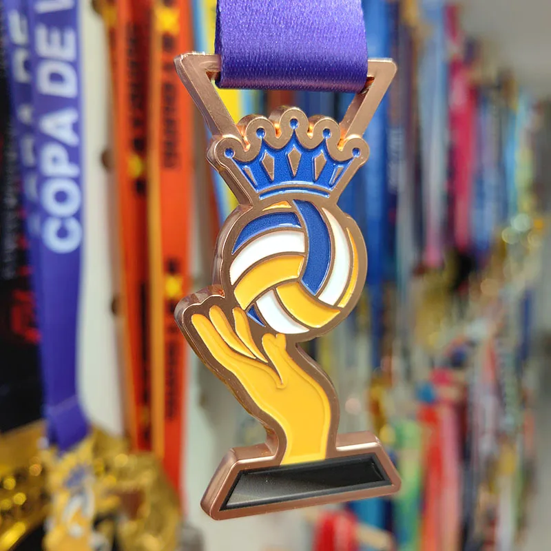 High Quality Custom 3D Volleyball Sports Metal Medals Personalized Commemorative Award Medal Zinc Alloy details