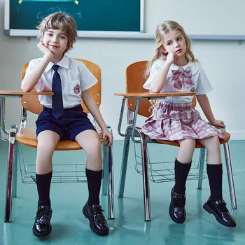2022 Best Selling American International Kindergarten High School Shirts Uniform Girls School Kids Designs White Skirt Patterns