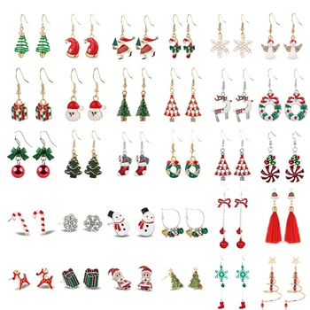 Christmas Drop Dangle Earrings Glitter Christmas Earrings