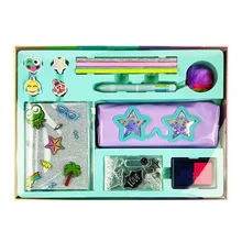 Custom Kids Stationery Set Art Supplies School Kit Pencil Case Pen Bag Pencil Eraser Ballpoint Pen Decorative Tape Office Items