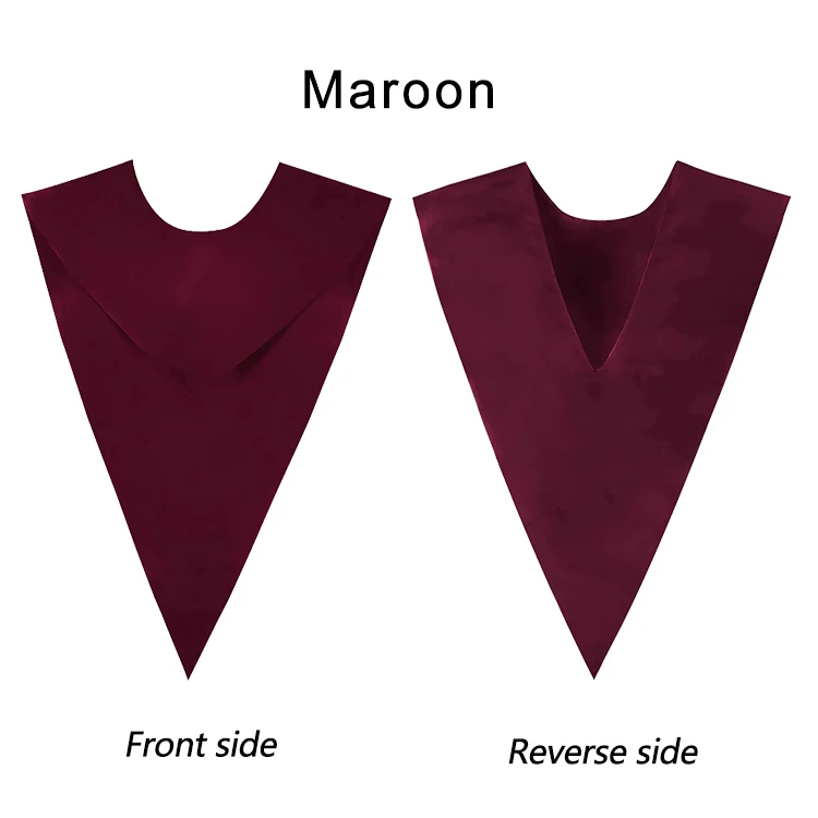 Finest Quality Plain Colors Lightweight V Church Stole Triangle Shape One Color V-neck Satin Choir Stole details