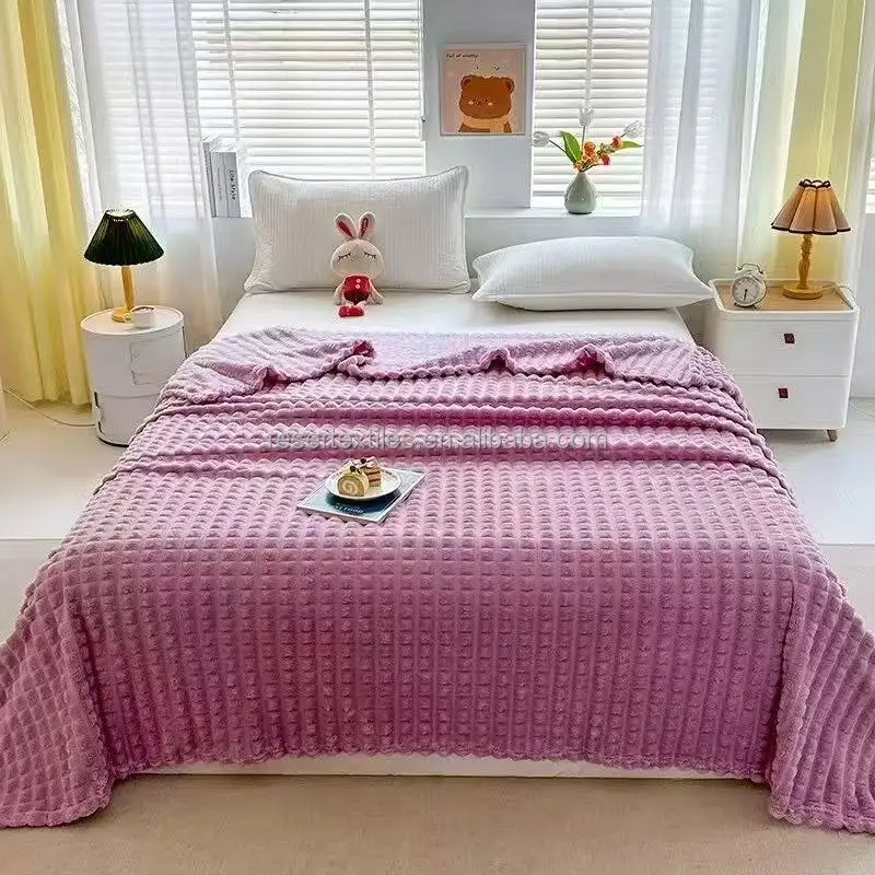 Factory Custom Colors Hand-knitted Jacquard Chenille Chunky Knit Eco-Friendly All-Season Sofa Throw Weighted Blanket 100%