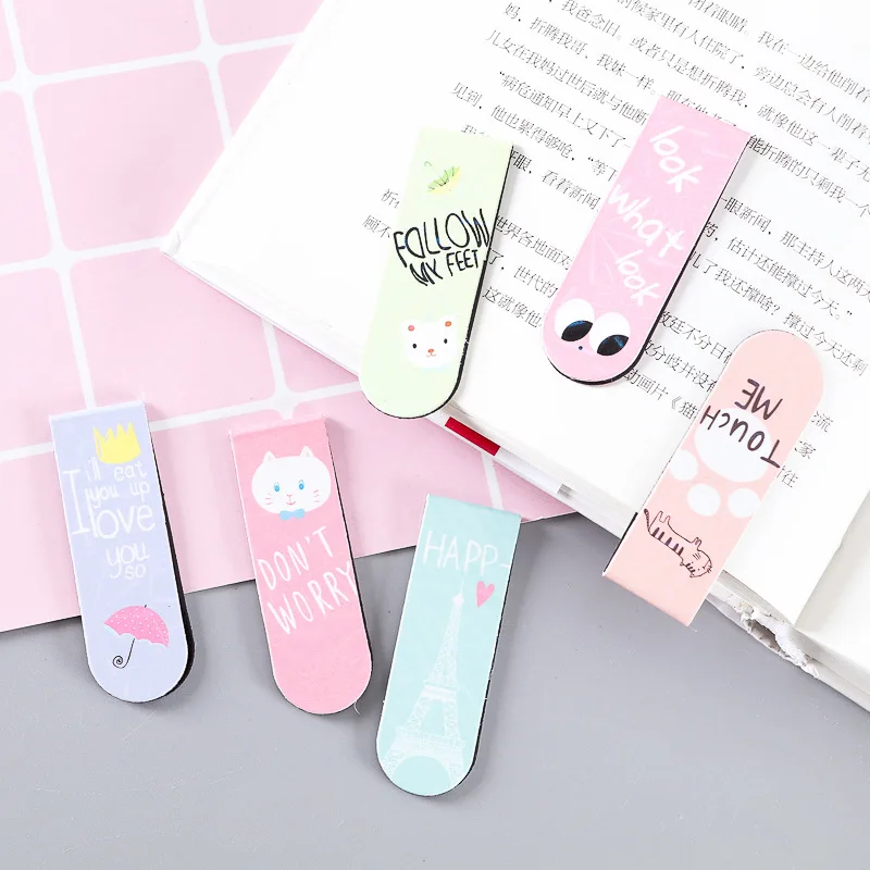 Custom Logo Magnetic Bookmark Cute Page Markers Small Business Gift Planner Magnet Folding Reading Accessory Book Marks