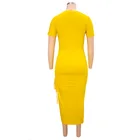 Skirt Long Women's Dress Solid Dress Short Sleeve Tie Open Skirt Fashion Personality Long Skirt