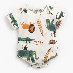 Baby Boys Girls Bodysuits Summer Cotton Toddler Clothes Cartoon Unisex Short Sleeve