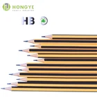 Pencil Wholesale Hexagonal Yellow Standard Stripped HB Pencil With Eraser Can Be Customized For Students Lead Pencil