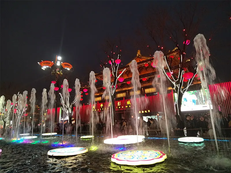 Free Design Portable RGB LED Musical Fountain Outdoor Dry Dancing Water Fountain with RGB LED Light supplier
