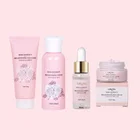 Cream Wholesale Luxury Skincare Packaging Cosmetic Rose Toner Serum Cream Cleanser 4 Pcs Beauty Facial Set