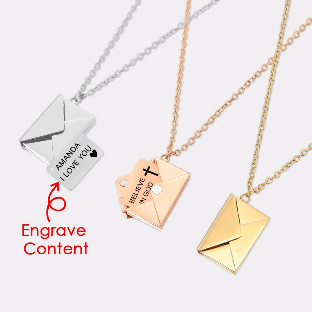 Emanco Custom Envelope Locket I Love 