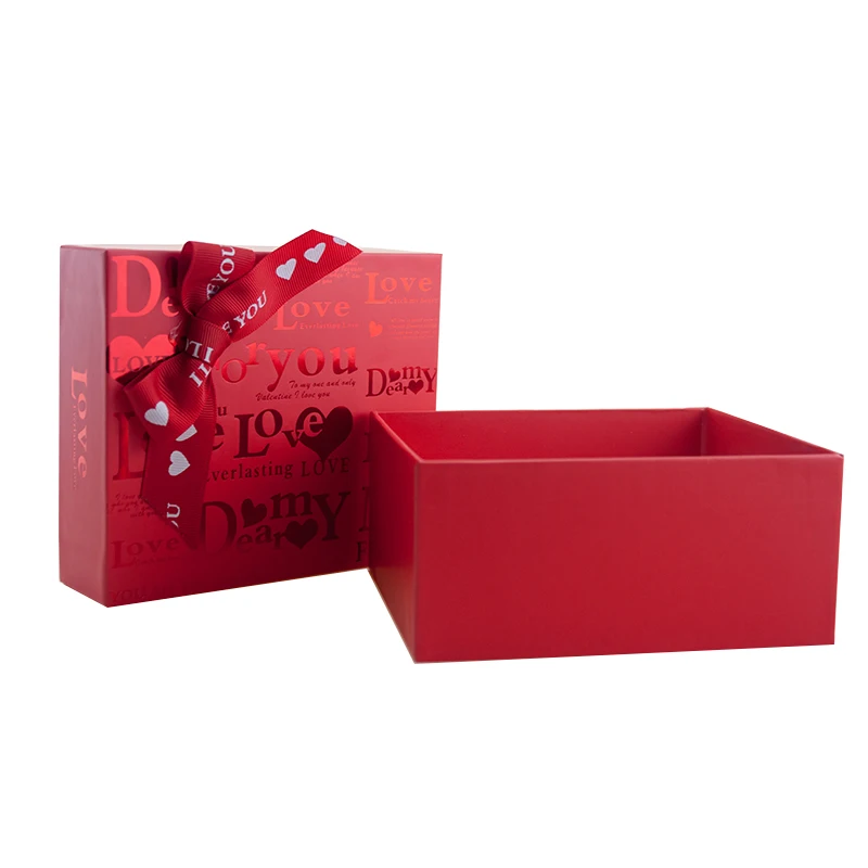 fsc large size beautiful love gift box with bowknot ribbon