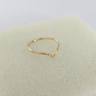 Jewelry 14K Gold Filled Womens Jewelry Minimalist V-Shape Chevron Thumb Eternity Ring Wedding Band