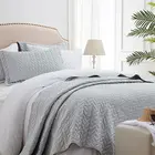 Twin Bedding Grey Twin Lightweight Home Embroidered Quilt Bedding Set For All Season