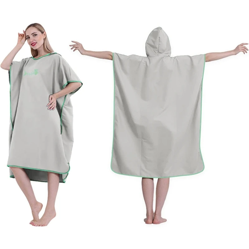 Microfiber wetsuit changing bath robe quick drying swimming beach towel with hood