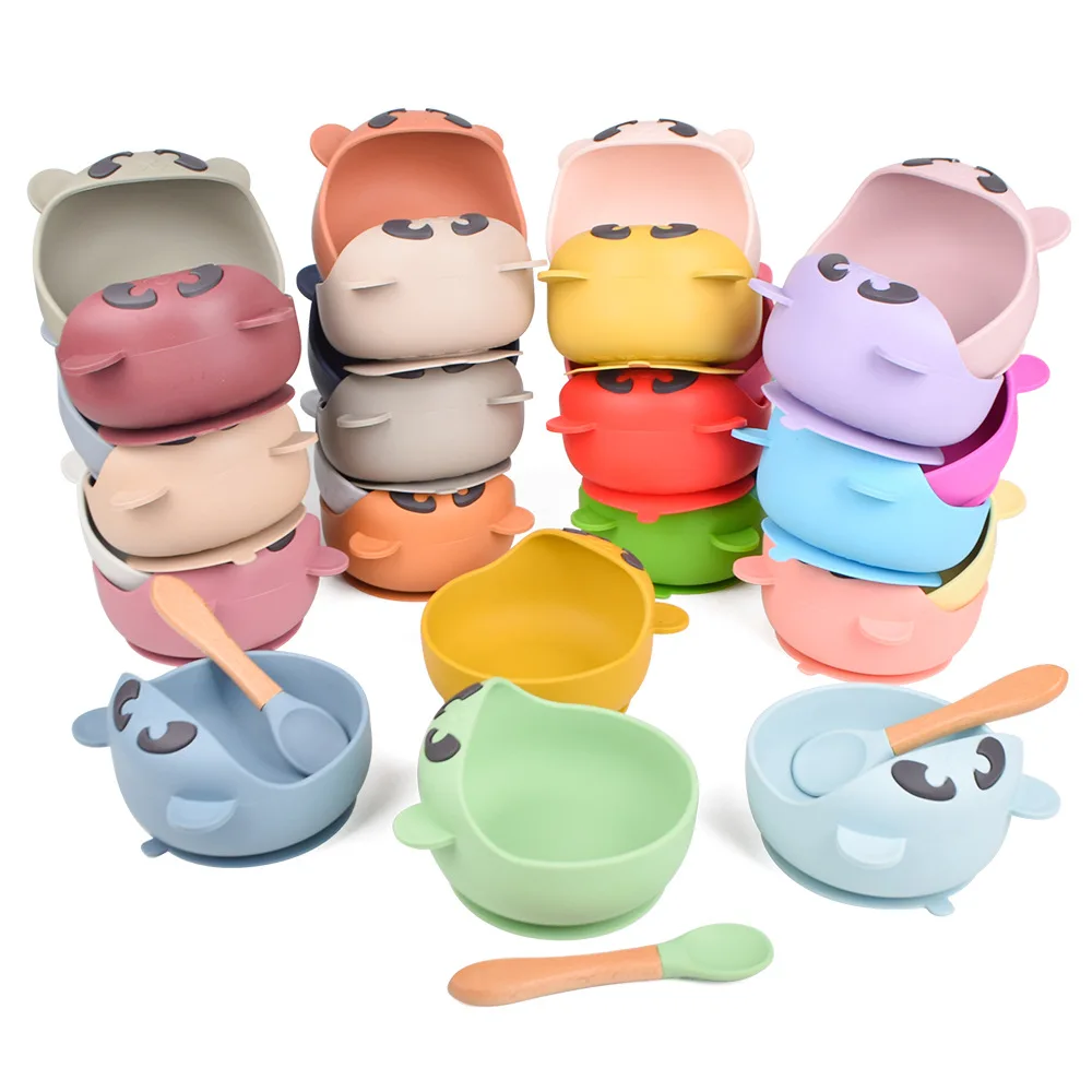 2022 Top Selling Easy to Clean Suction Cup Design Silicone Bowl for Children