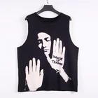 Custom Custom 100% Cotton Embroidery French Terry Print Black Sleeveless T Shirt For Mens