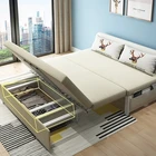 Sofa Living Room COOC Furniture Multi-purpose Wooden Storage Sofa Cum Bed Armless Folding Sofa Bed Living Room Divan