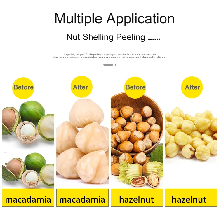 Nut Hazelnut Cracking Shelling Drying Machine Macadamia Processing Plant manufacture