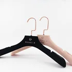 Hanger Hanger For Soft Touch Plastic Velvet Hanger For Wedding Dress Plastic Dress Hanger Hot Stamp Rose Gold Logo