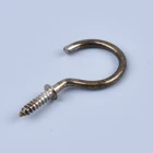 Wall Hanger Wood Hook Brass Hook Hanger Shanfeng Amazon Hot Sale 1-1/4 Inch Wall Hanger Metal Cup Brass Wood Screw Hook