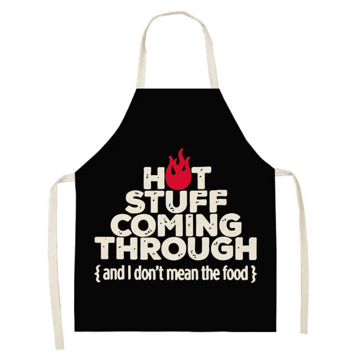Wholesale Custom Logo Print Color Adjustable Cooking Waterdrop Resistant Kitchen Cotton Aprons With Pocket