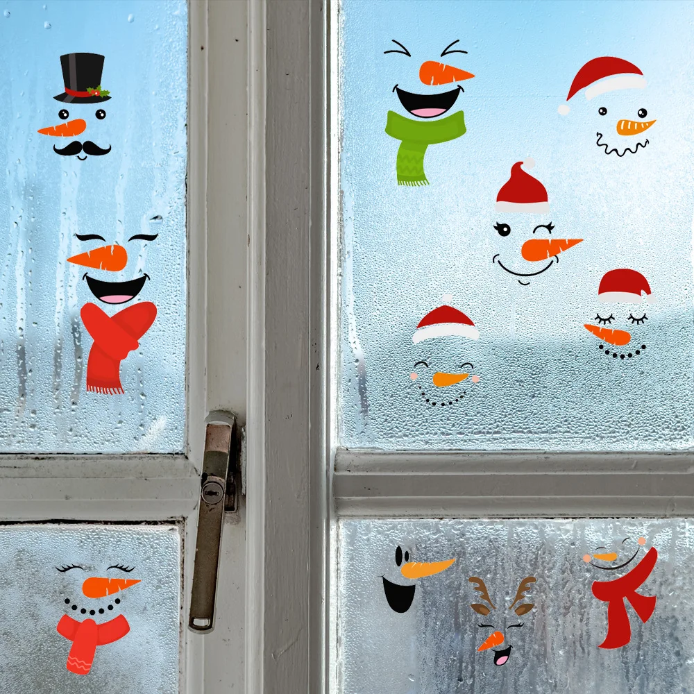Christmas Decorations for Home Indoor Window Glass Stickers PVC Decals