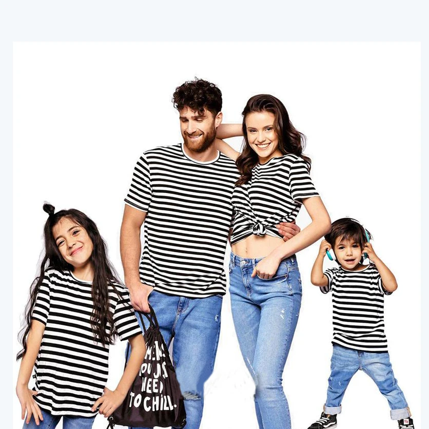 Guangzhou private label brand fashion dad son t-shirt family t-shirt family matching clothing
