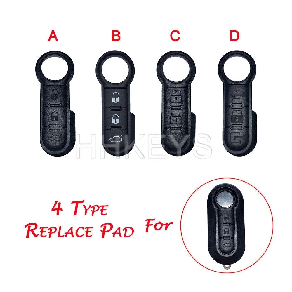 New Key Fob Button Pad for FIAT™ 500 3 Button Remote Flip Key Fob  Free Shipping 