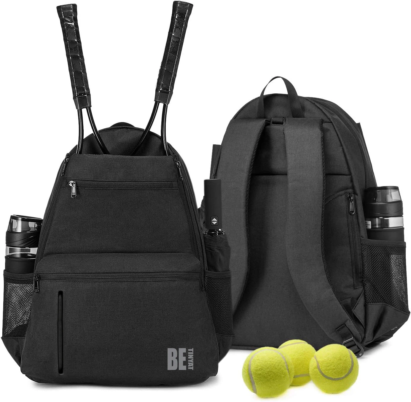 product padel rackets backpack for men women durable polyester with ventilated shoe compartment 2 racket holders-6
