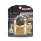 Door Lock Brass Factory Wholesale Door Lock Anti-cut Brass Yellow Short Shackle Alarm Padlock