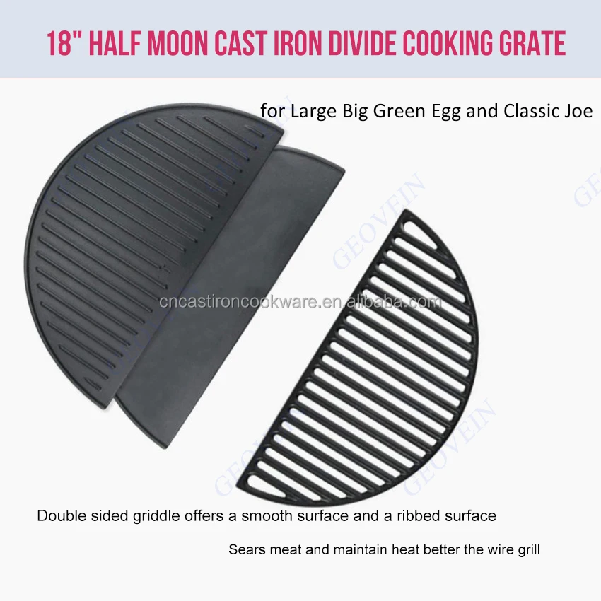 22 Reversible Cast Iron Grill Griddle Combo Kamado Bbq Accessories