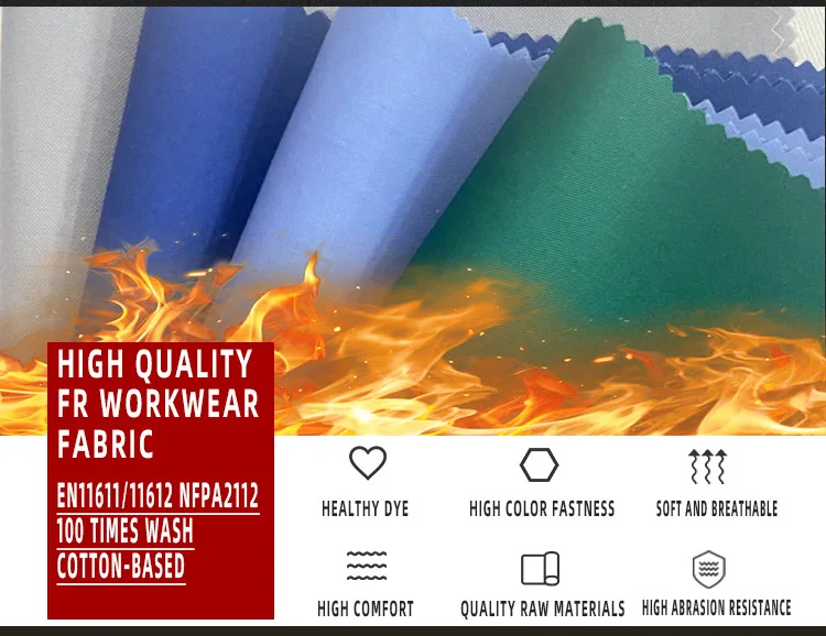 Factory Customization Cotton Gsm Twill Flame Retardant Fabric