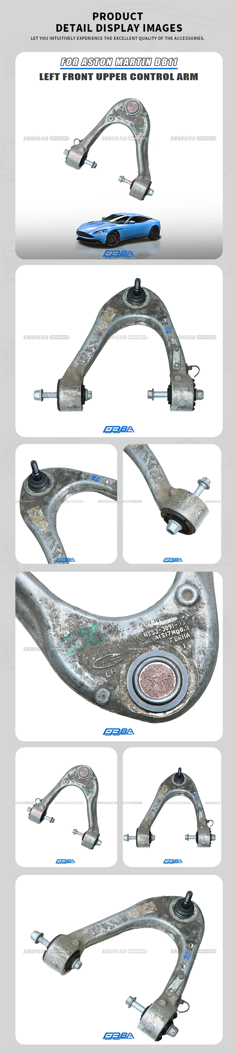 For Aston Martin DB11 Vantage Coupe Volante Aluminium Left Front Upper Control Arms HY533091AC Easy installation Car Control Arm details