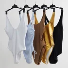 Bikini 2021 OEM Private Label Custom Swimwear Bikini Manufacturer Front Plunging Neckline 1 Piece Swimsuits For Women